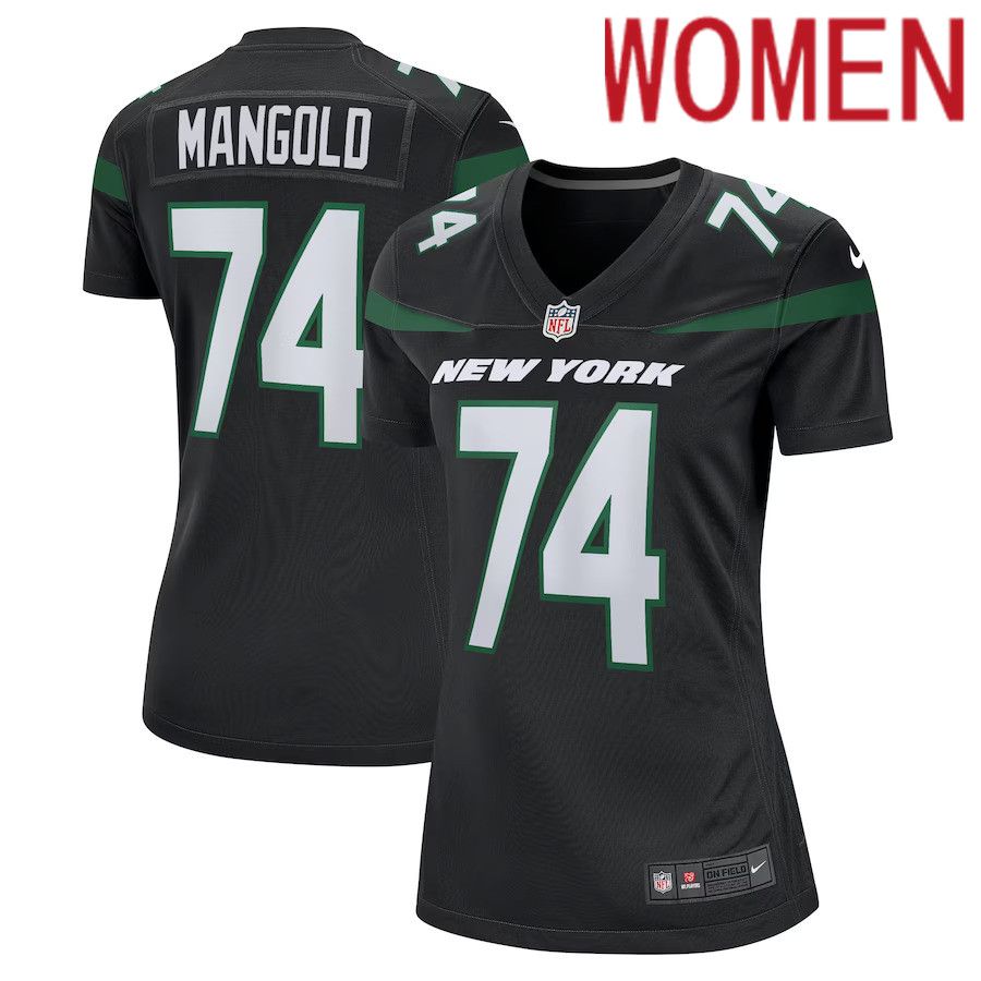 Women New York Jets #74 Nick Mangold Nike Black Retired Player NFL Jersey